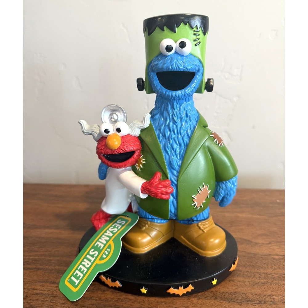 Frankenstein Cookie Monster Elmo Sesame Street Halloween Resin Figure